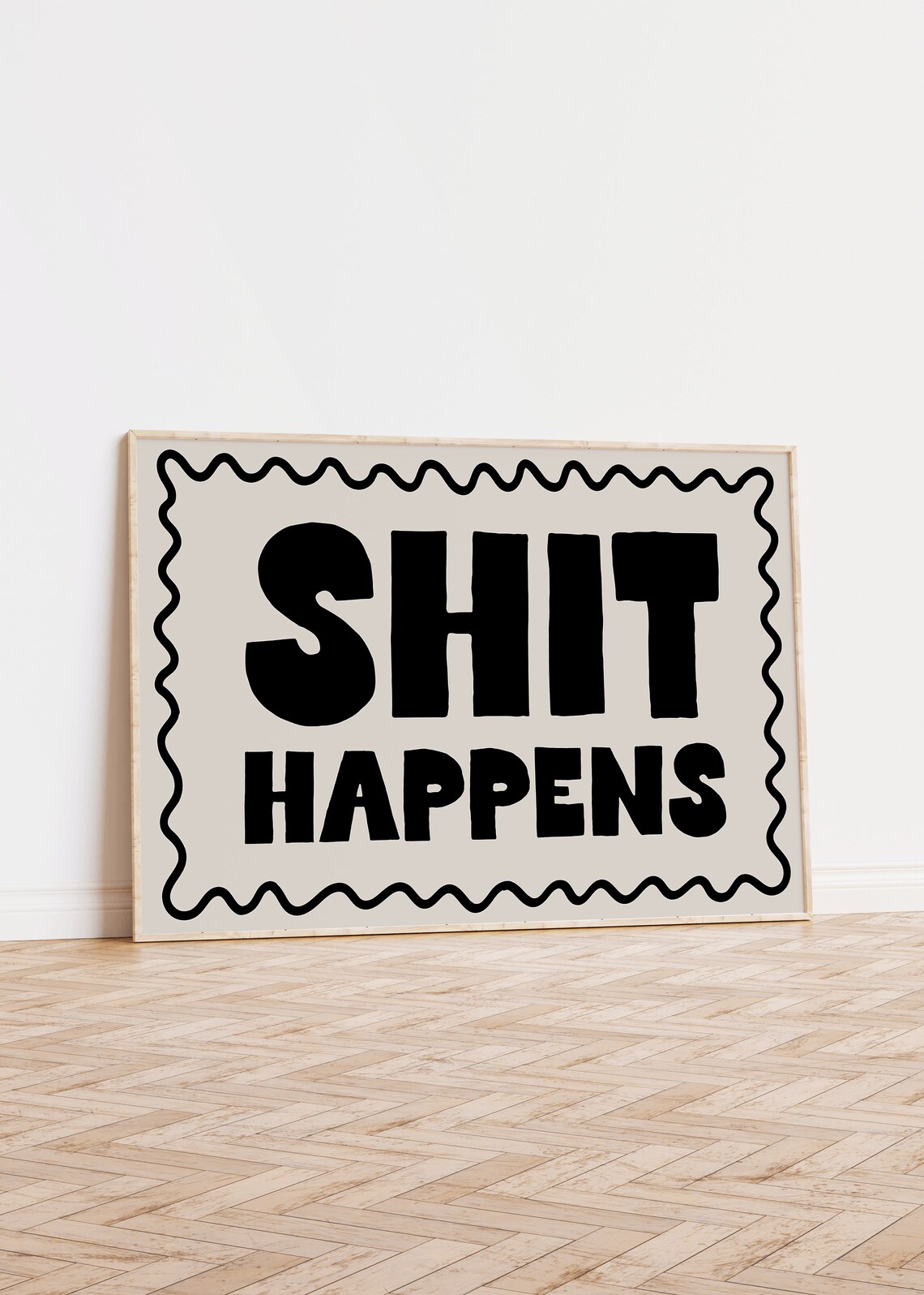 Shit Happens Art Print Funny Neutral Black Sweary Poster Retro Trendy Apartment Wall Art Aesthetic Living Room Decor Sweary Wall Art Gifts - Image 2