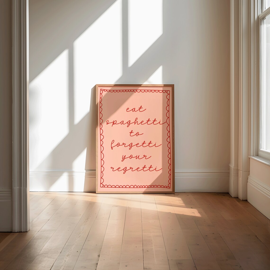 Eat Spaghetti To Forgetti Your Regretti Funny Pasta Food Poster - Image 2