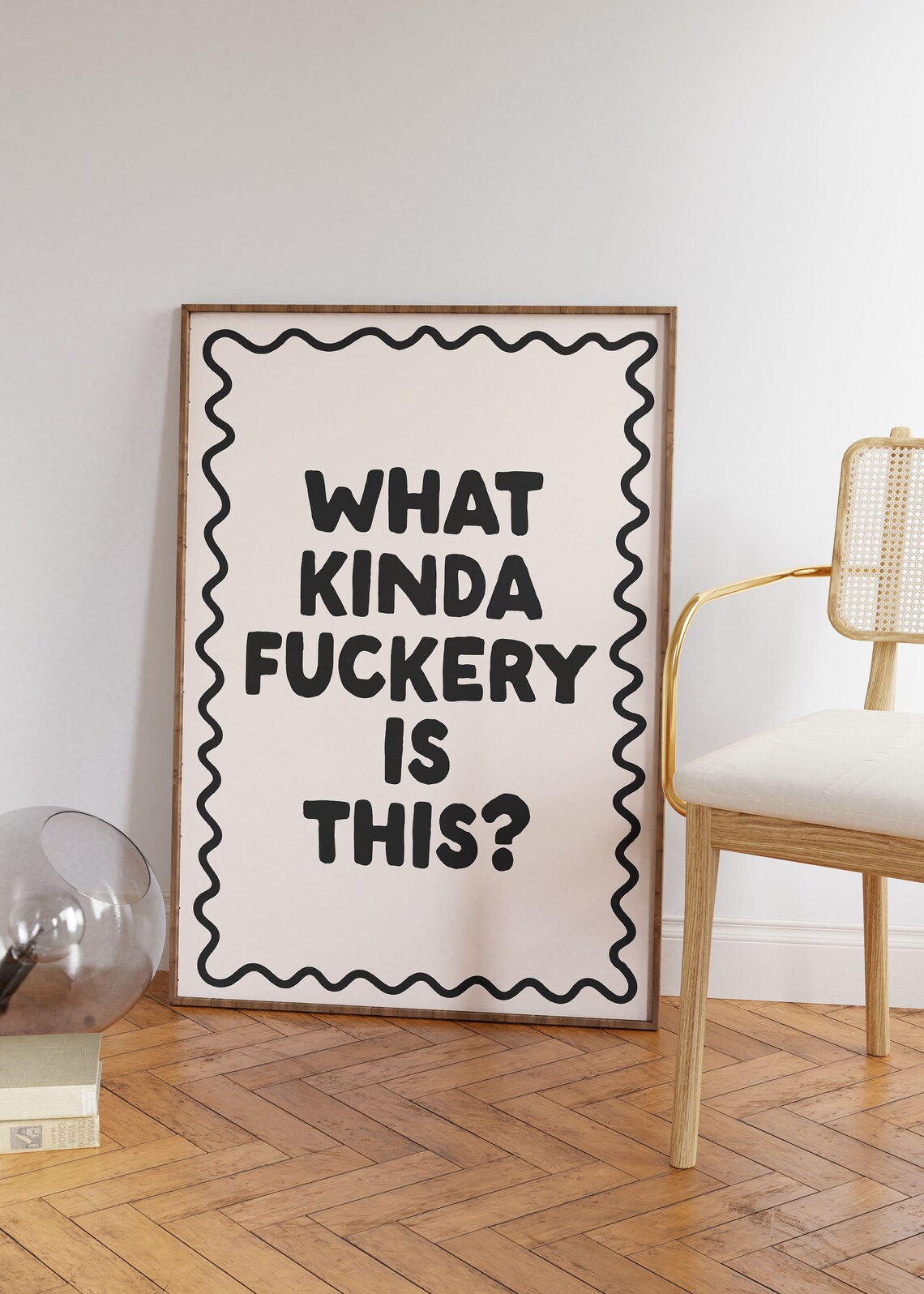 What Kinda Fckery Is This Art Print Neutral Preppy Apartment Art Poster Funny Sweary Art Dorm Decor Cool Living Room Art Funny Art Print - Image 2