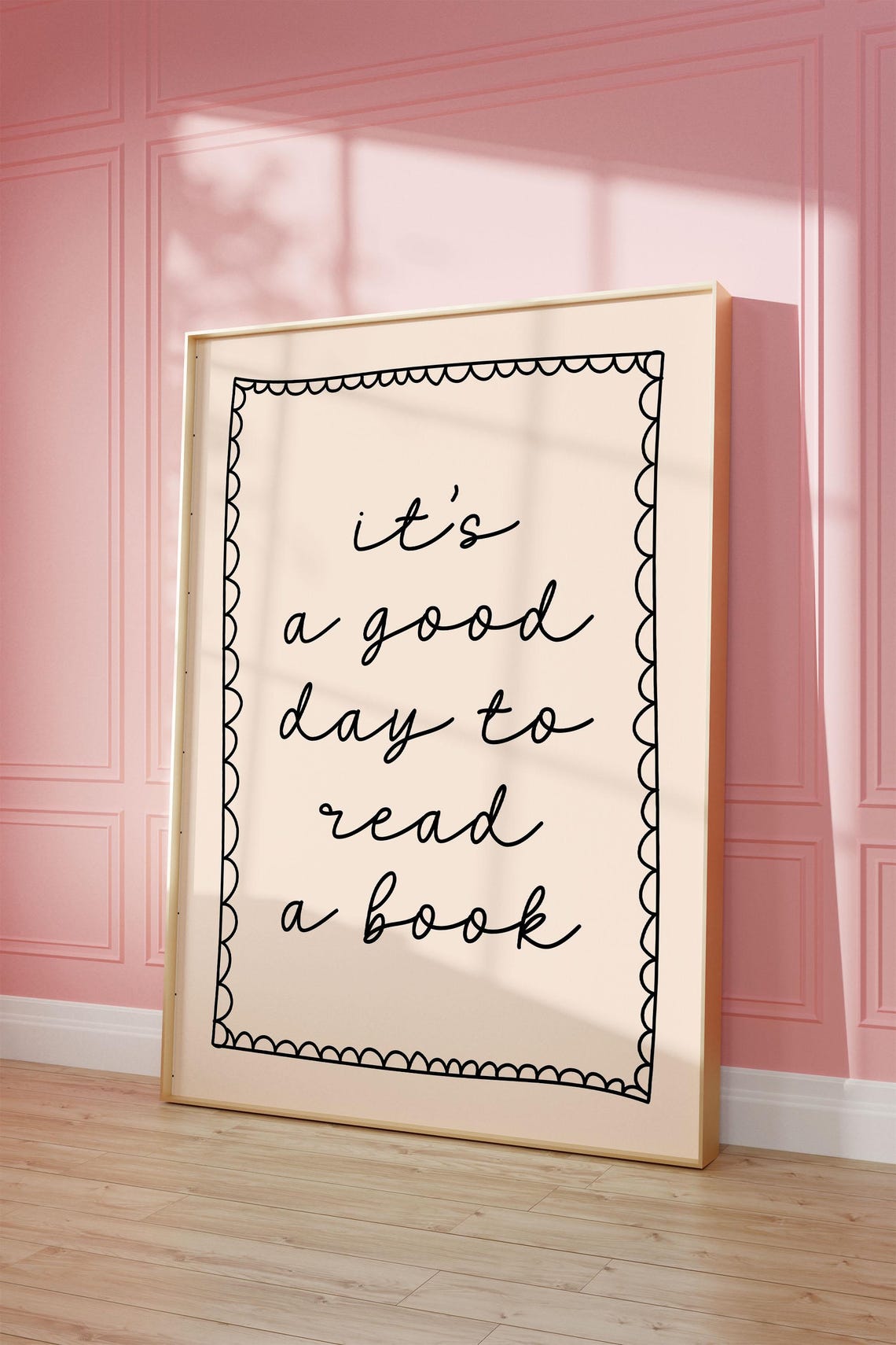 Its A Good Day To Read A Book Cozy Hand Lettered Bookish Quote Poster