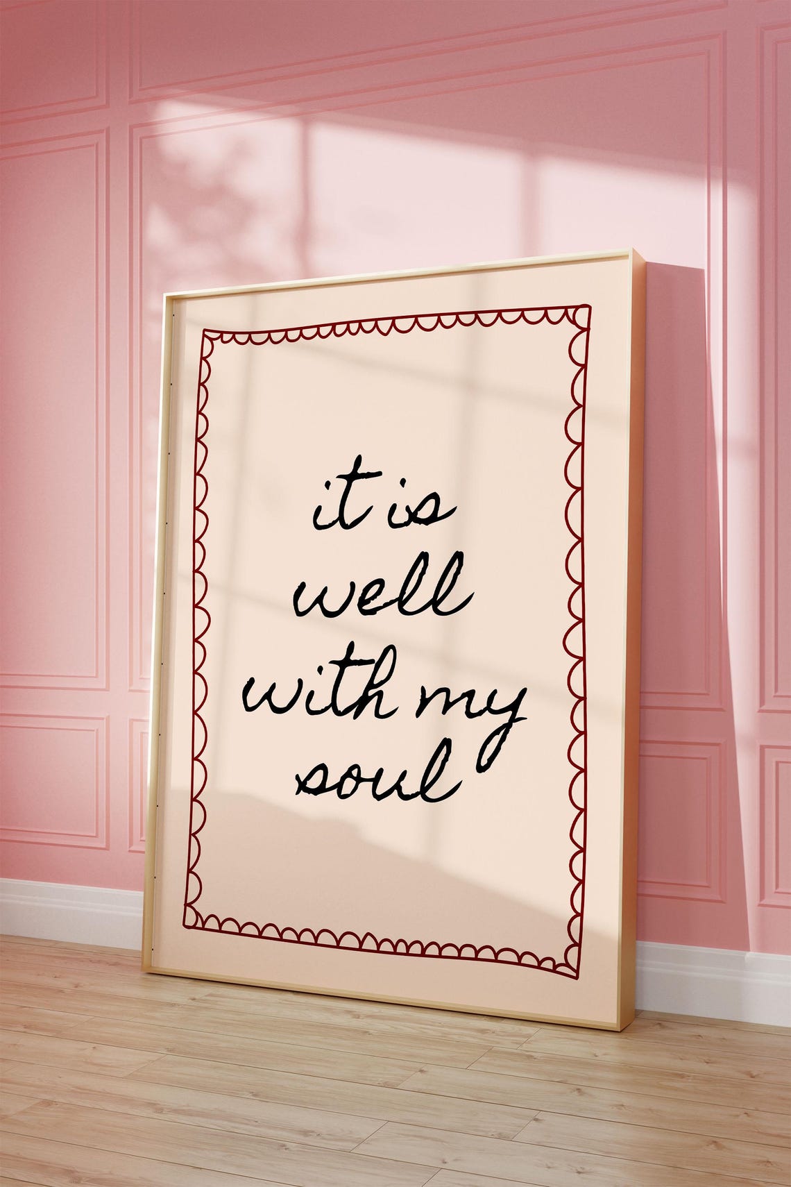 It Is Well With My Soul Handwritten Affirmation Quote Wall Art