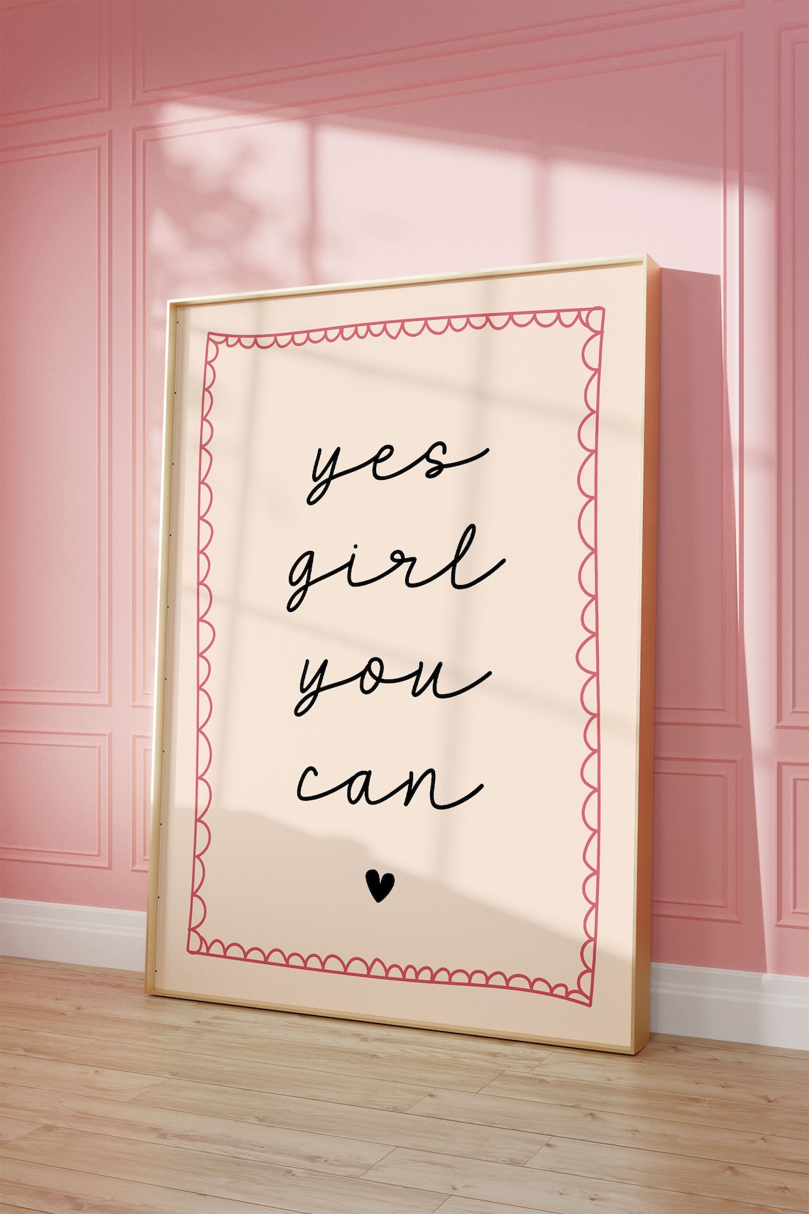 Yes Girl You Can Art Print, Preppy Affirmation - Image 2