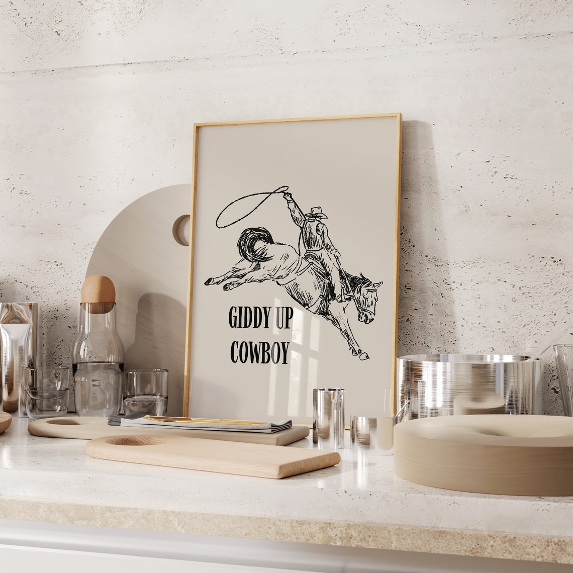 Western Cowboy Poster, Minimalist Wild West Decor - Image 2