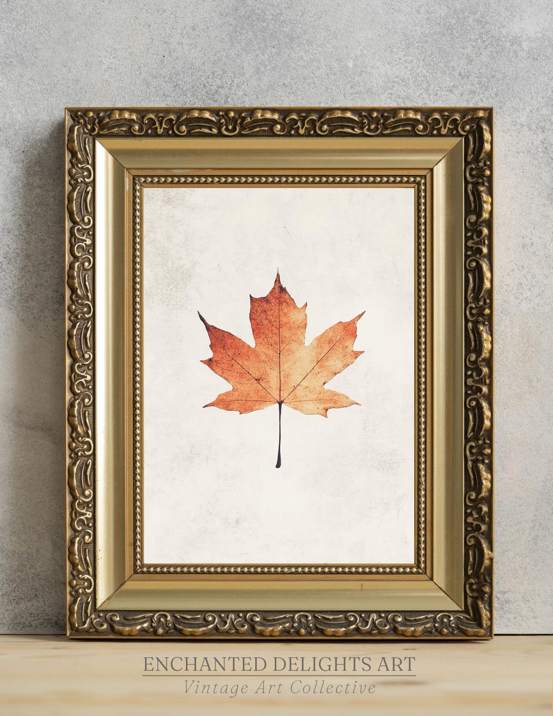Autumn Maple Leaf Vintage Botanical Warm Fall Minimalist Poster