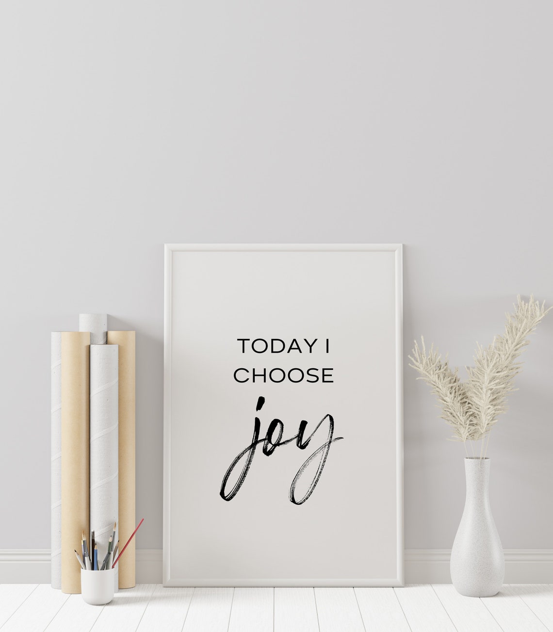 Today I Choose Joy Minimalist Mixed Font Inspirational Quote Poster - Image 2