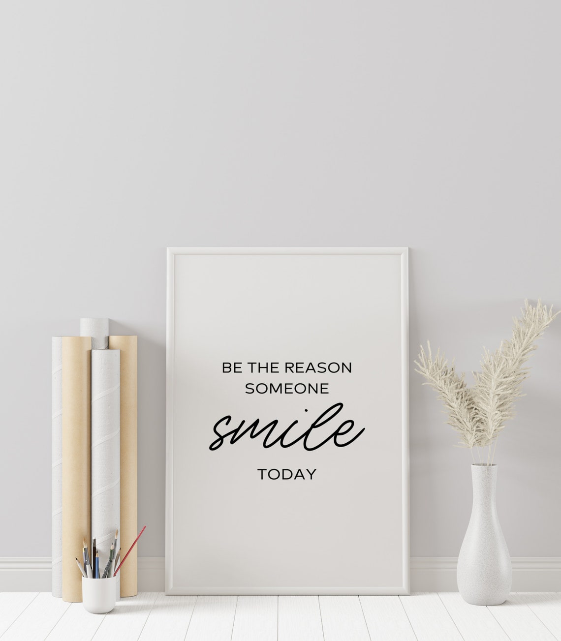 Printable Wall Art Prints Be The Reason Someone Smiles Today Home Decor Inspirational Quotes Motivational Poster Office - Image 2