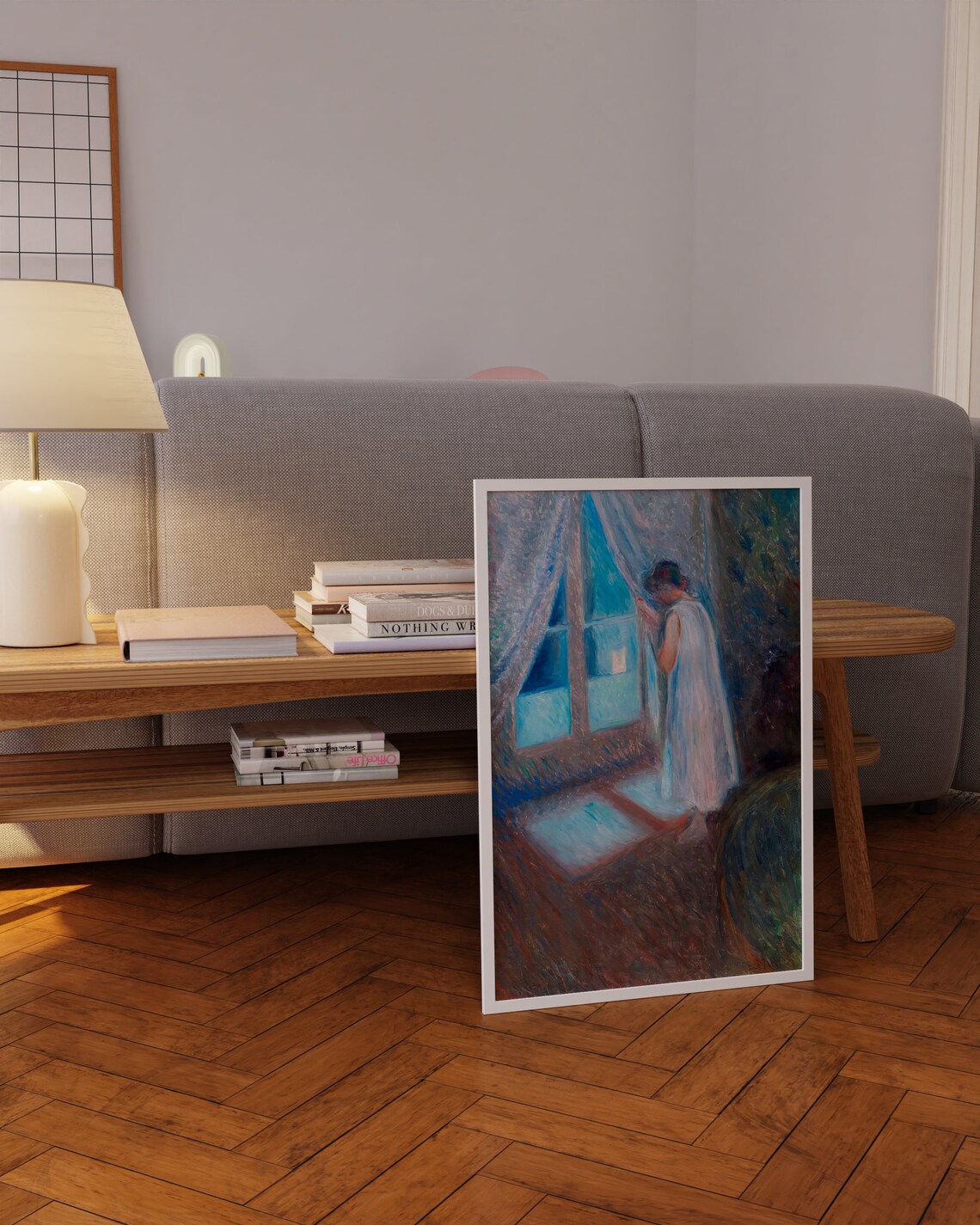 Edvard Munch The Girl by the Window Moonlight Night Art Poster - Image 4