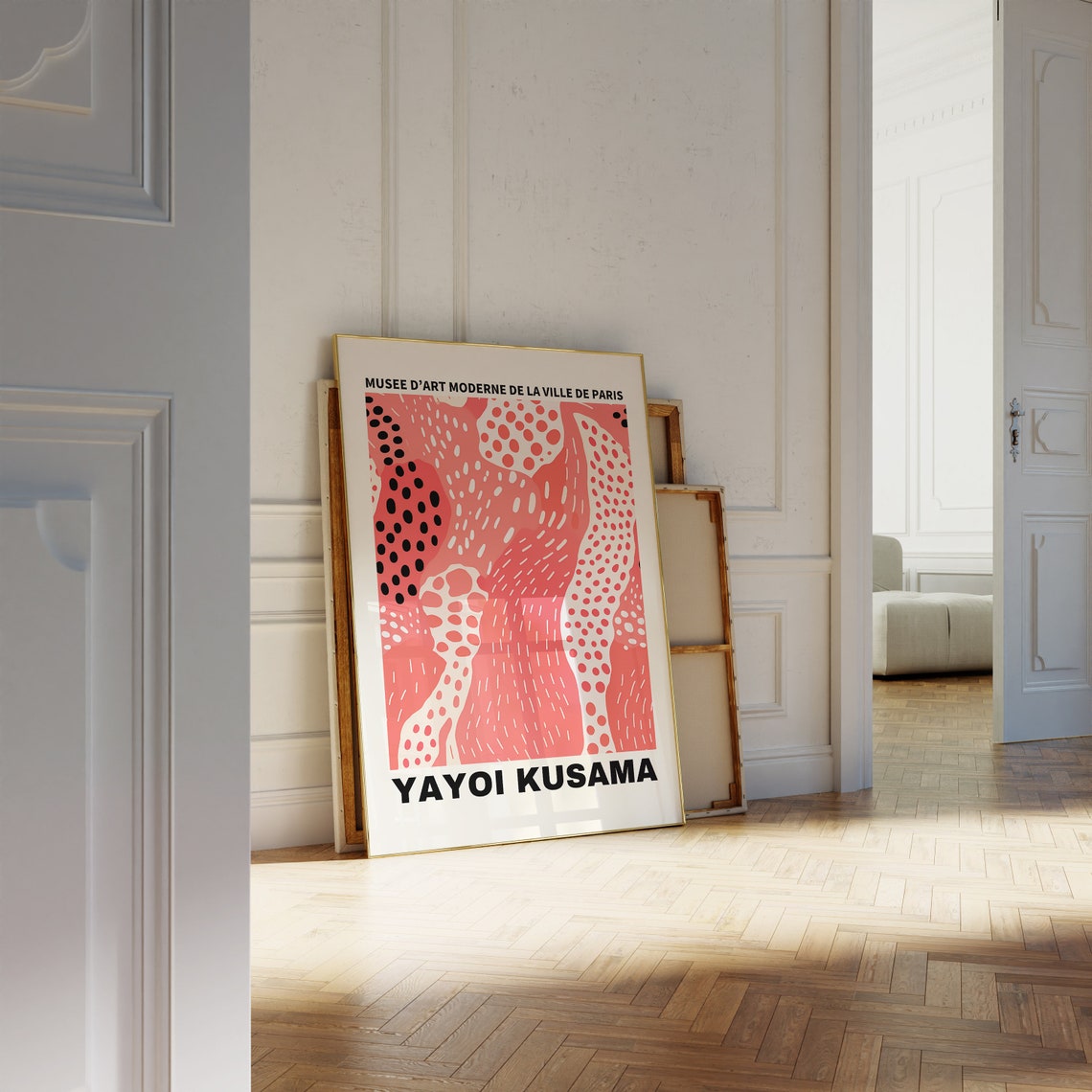 Yayoi Kusama Red Dotted Abstract Paris Exhibition Art Poster - Image 4
