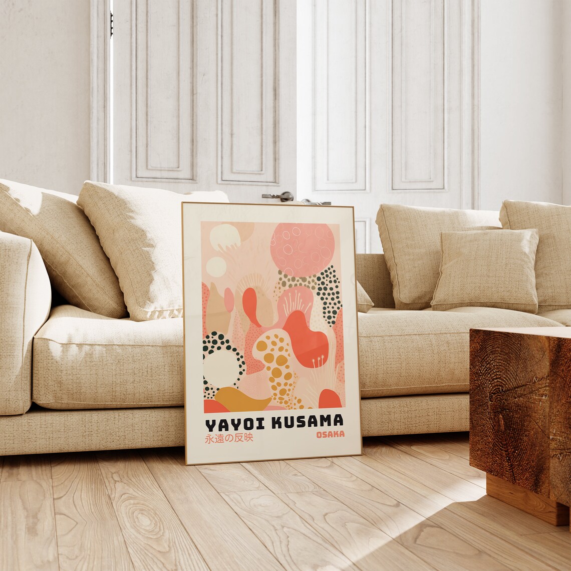 Yayoi Kusama Coral Organic Dots Osaka Japanese Exhibition Art Poster - Image 2