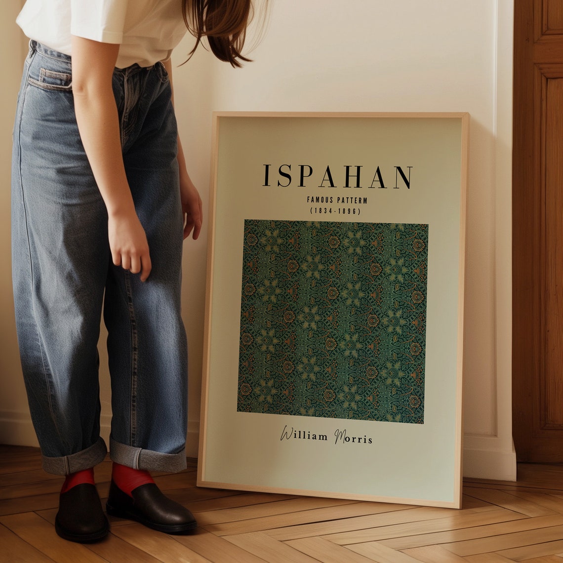 William Morris Ispahan 1834 1896 Green Floral Pattern Poster - Image 3