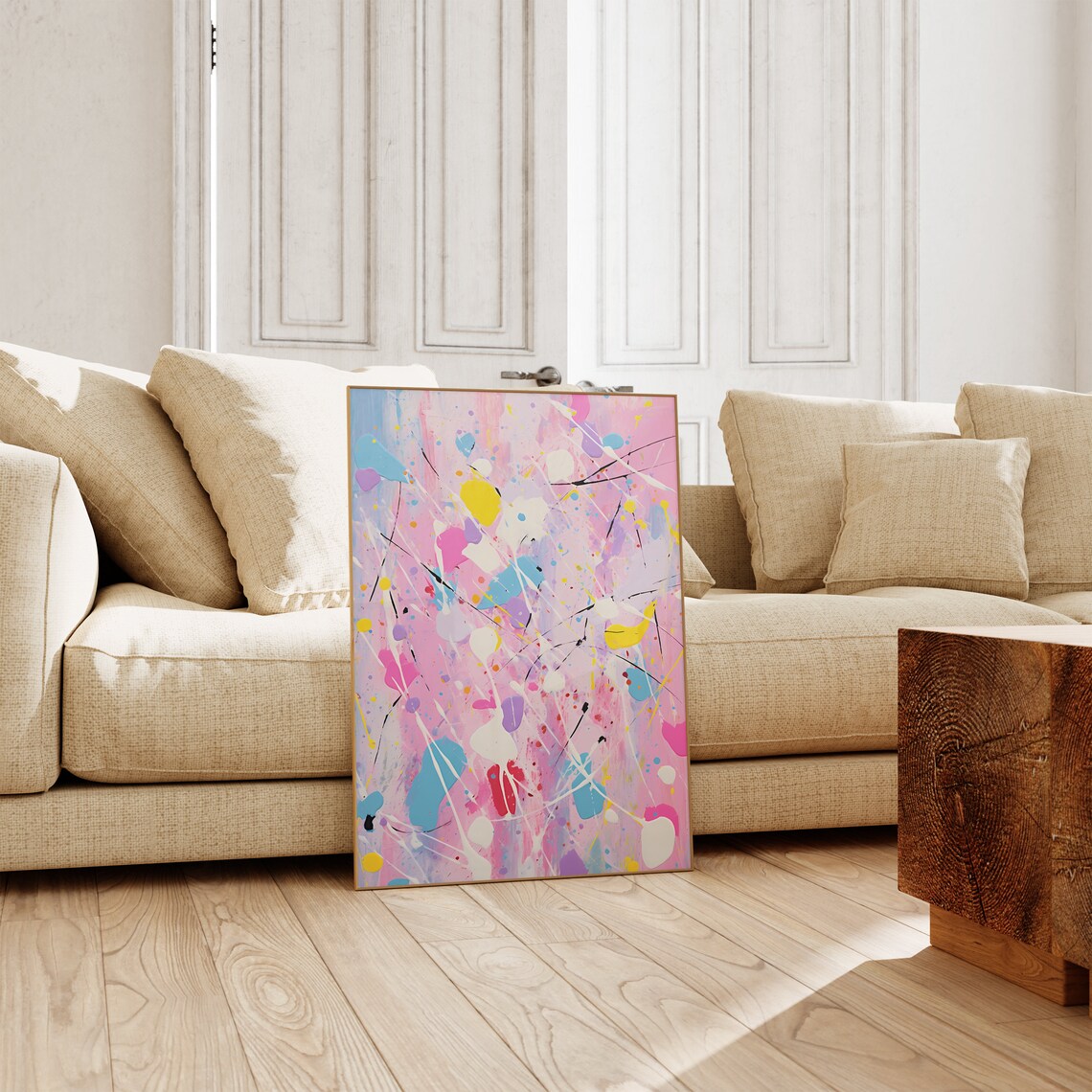 Pastel Abstract Drip Painting Colorful Modern Splatter Art Poster - Image 3