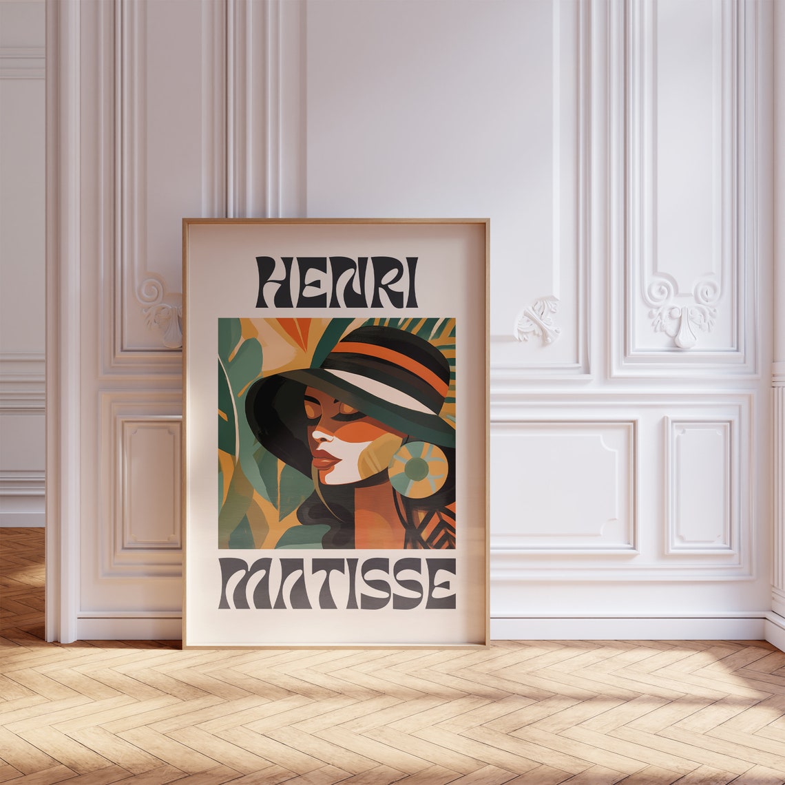 Henri Matisse Woman in Hat Tropical Leaf Portrait Art Poster - Image 4