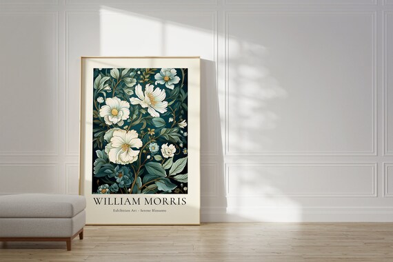William Morris Flower Market Poster, Mid-Century Modern