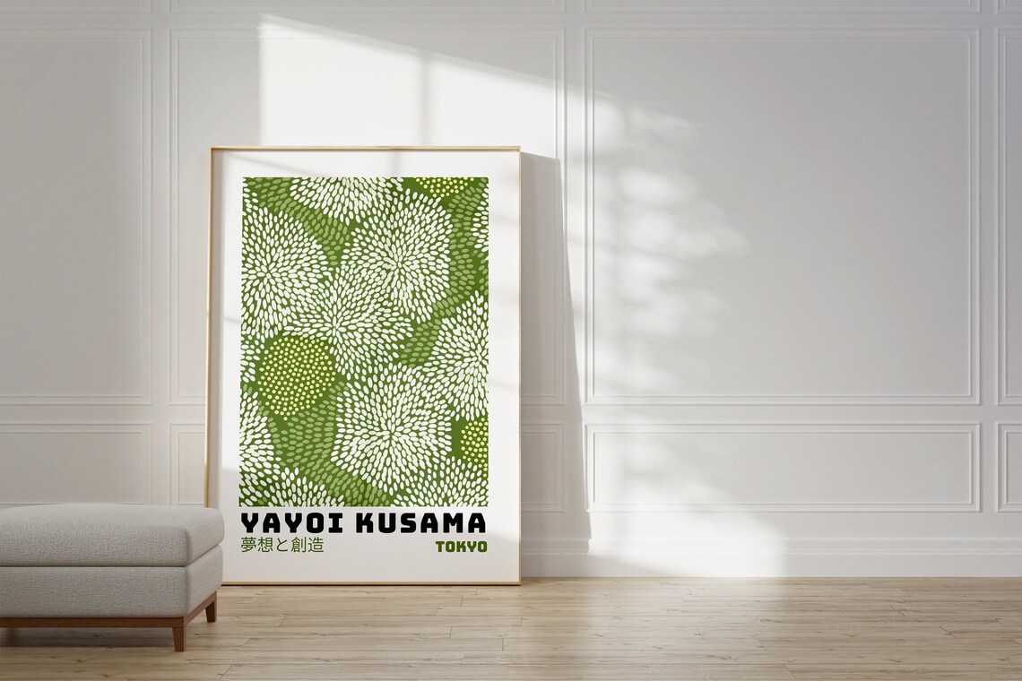 Yayoi Kusama Inspired Abstract Japanese Poster