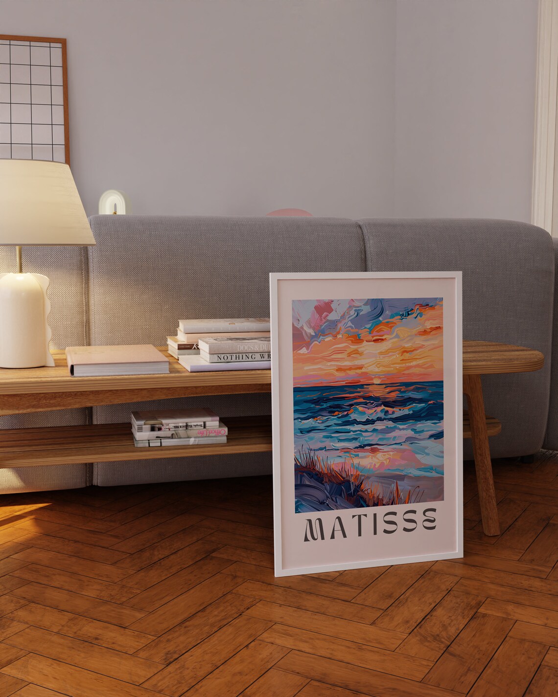 Matisse Style Ocean Sunset Colorful Waves Seascape Art Poster - Image 4