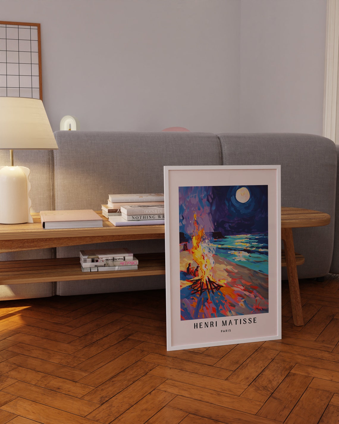 Henri Matisse Beach Bonfire Under Moonlight Night Art Poster - Image 3