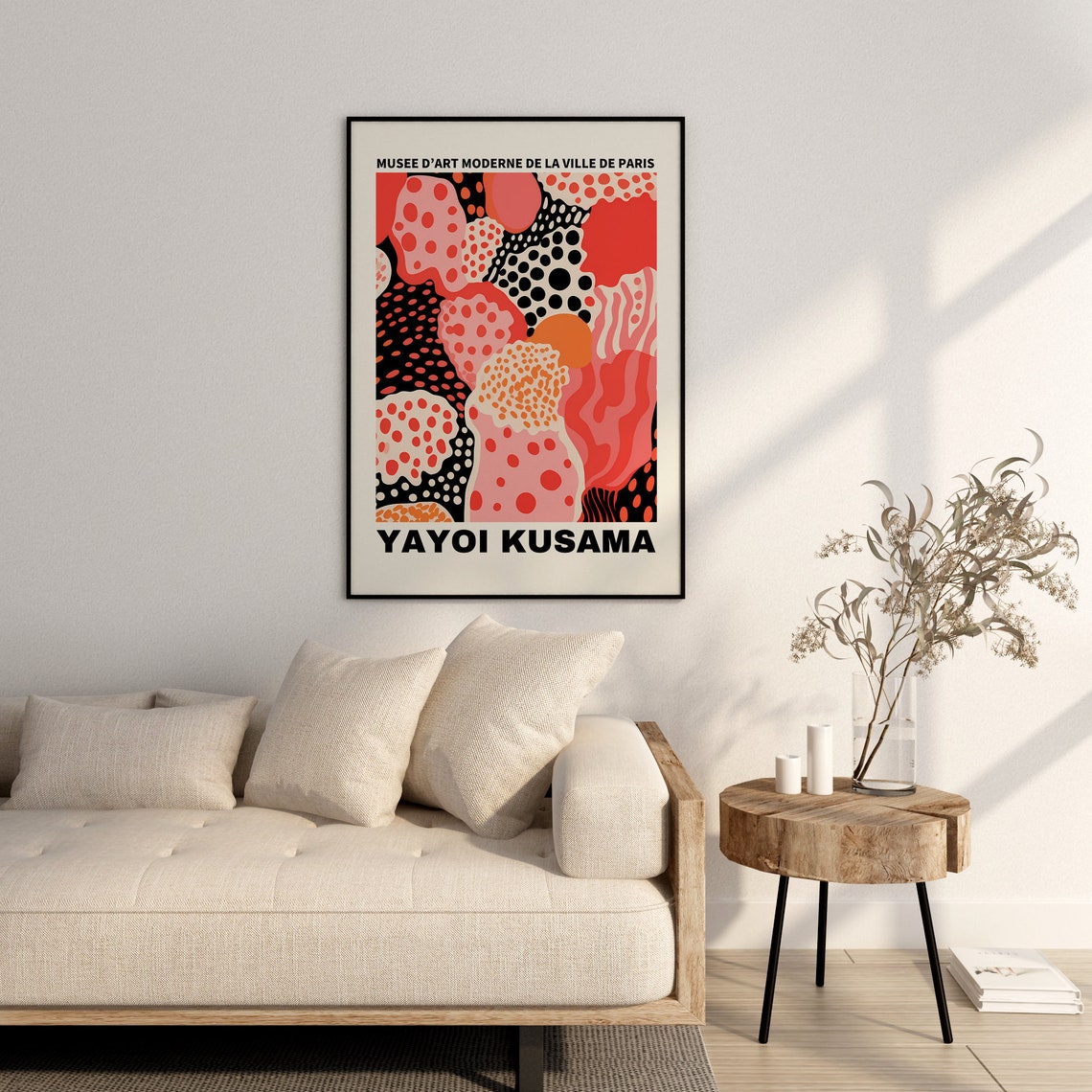 Yayoi Kusama Pink Black Polka Dot Blobs Paris Museum Art Poster - Image 2