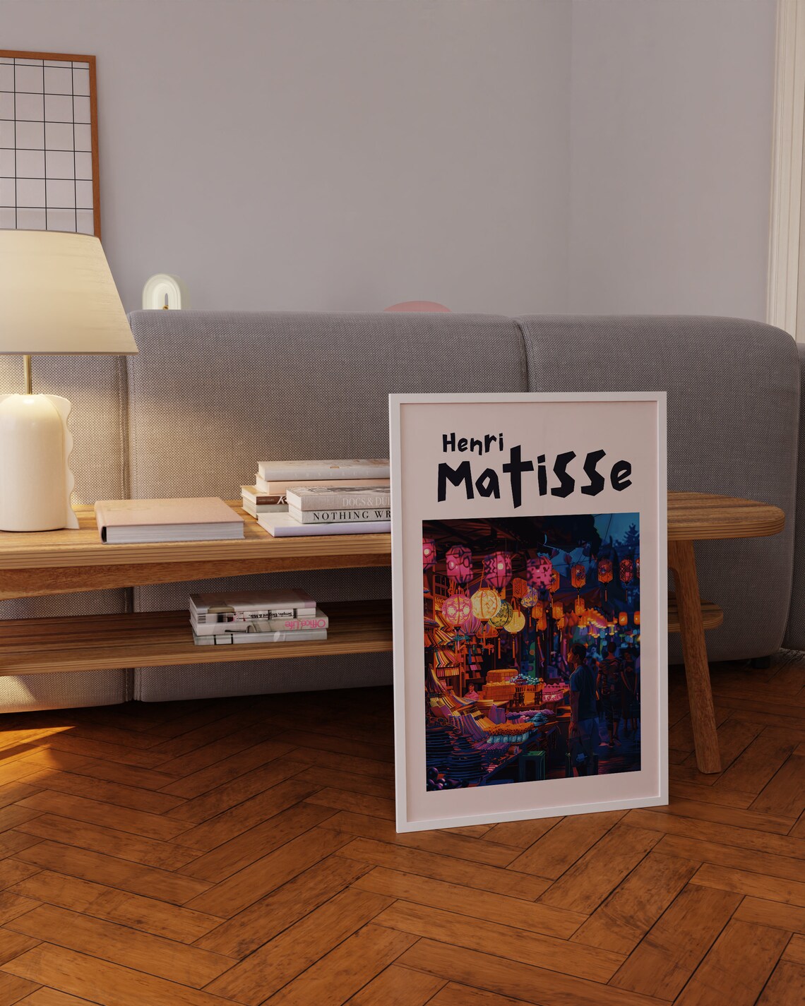 Henri Matisse Street Market Glowing Lanterns Night Scene Poster - Image 3