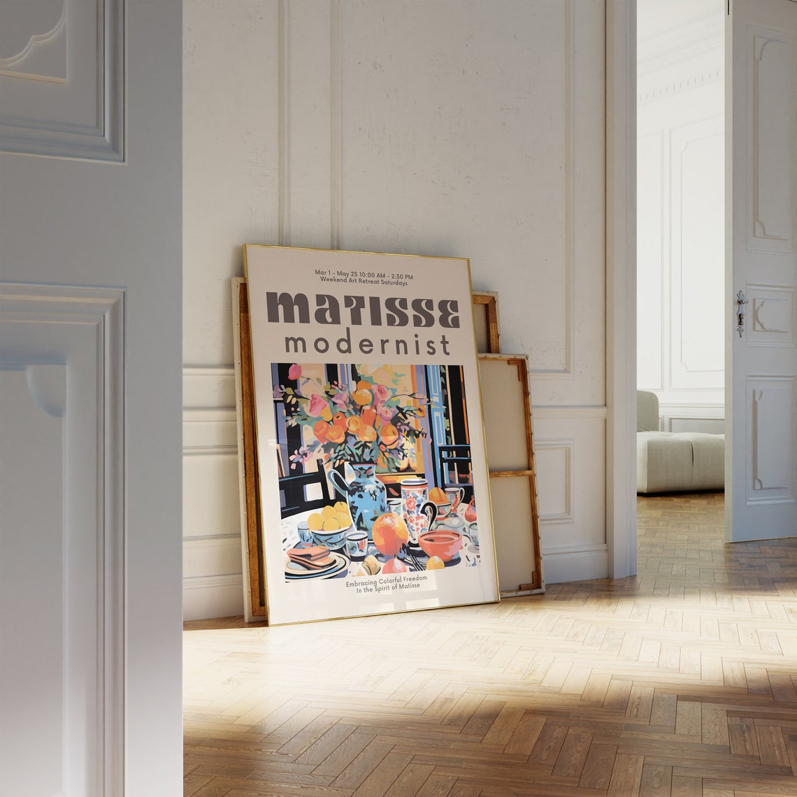Matisse Modernist Floral Still Life Blue Vase Exhibition Poster - Image 3