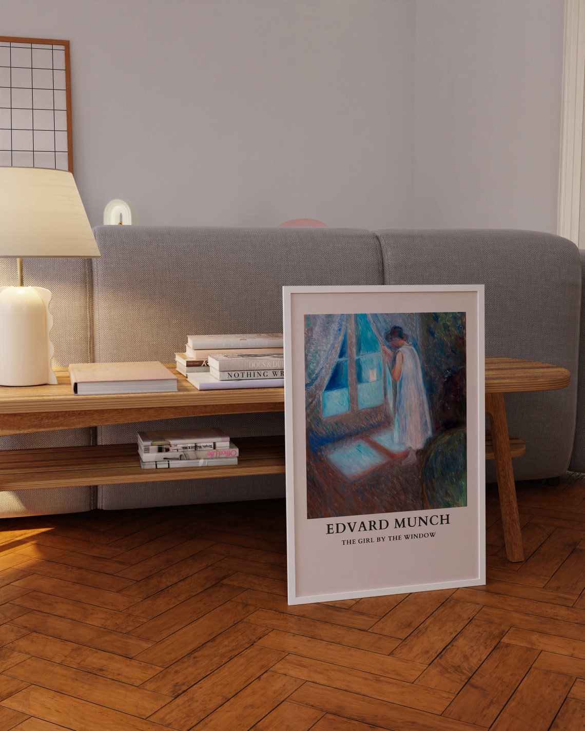 Edvard Munch The Girl by the Window Night Blue Room Art Poster - Image 4