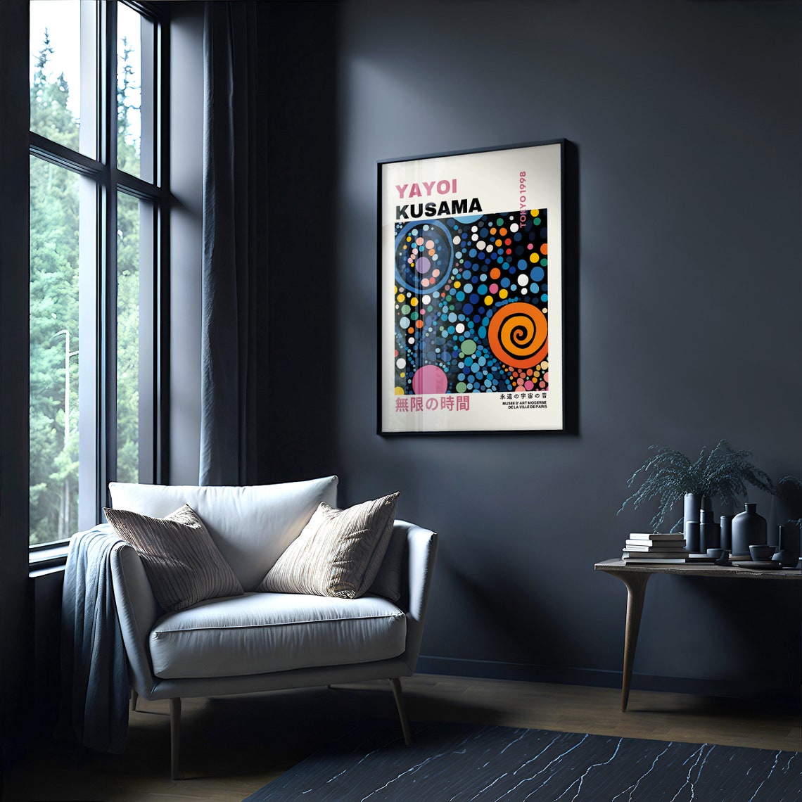Yayoi Kusama Tokyo 1998 Midnight Cosmic Dots Abstract Art Poster - Image 3