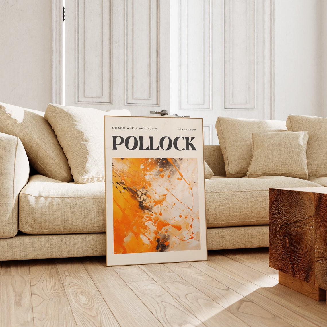 Pollock 1912 1956 Chaos Creativity Orange Splatter Abstract Poster - Image 4
