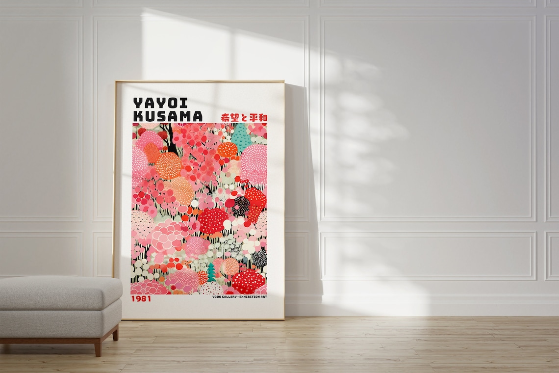 Yayoi Kusama Inspired Japanese Art Print
