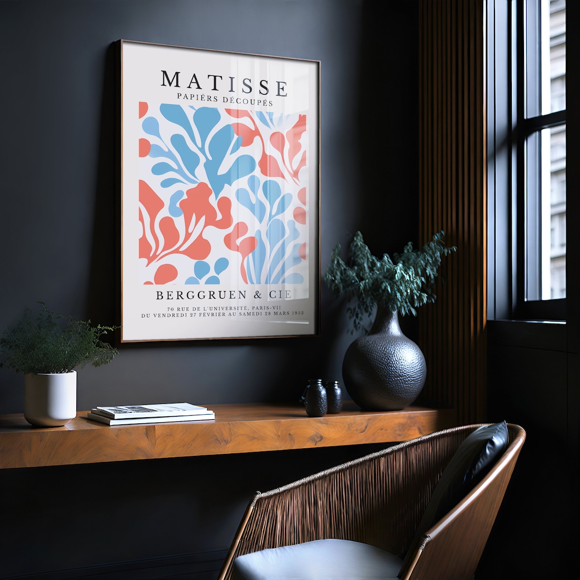 Henri Matisse Blue Coral Leaves Paris Exhibition 1953 Art Poster - Image 3