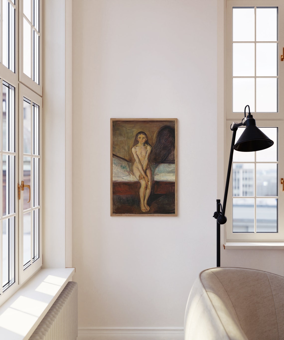 Edvard Munch Puberty Seated Figure Expressionist Artwork Poster - Image 3