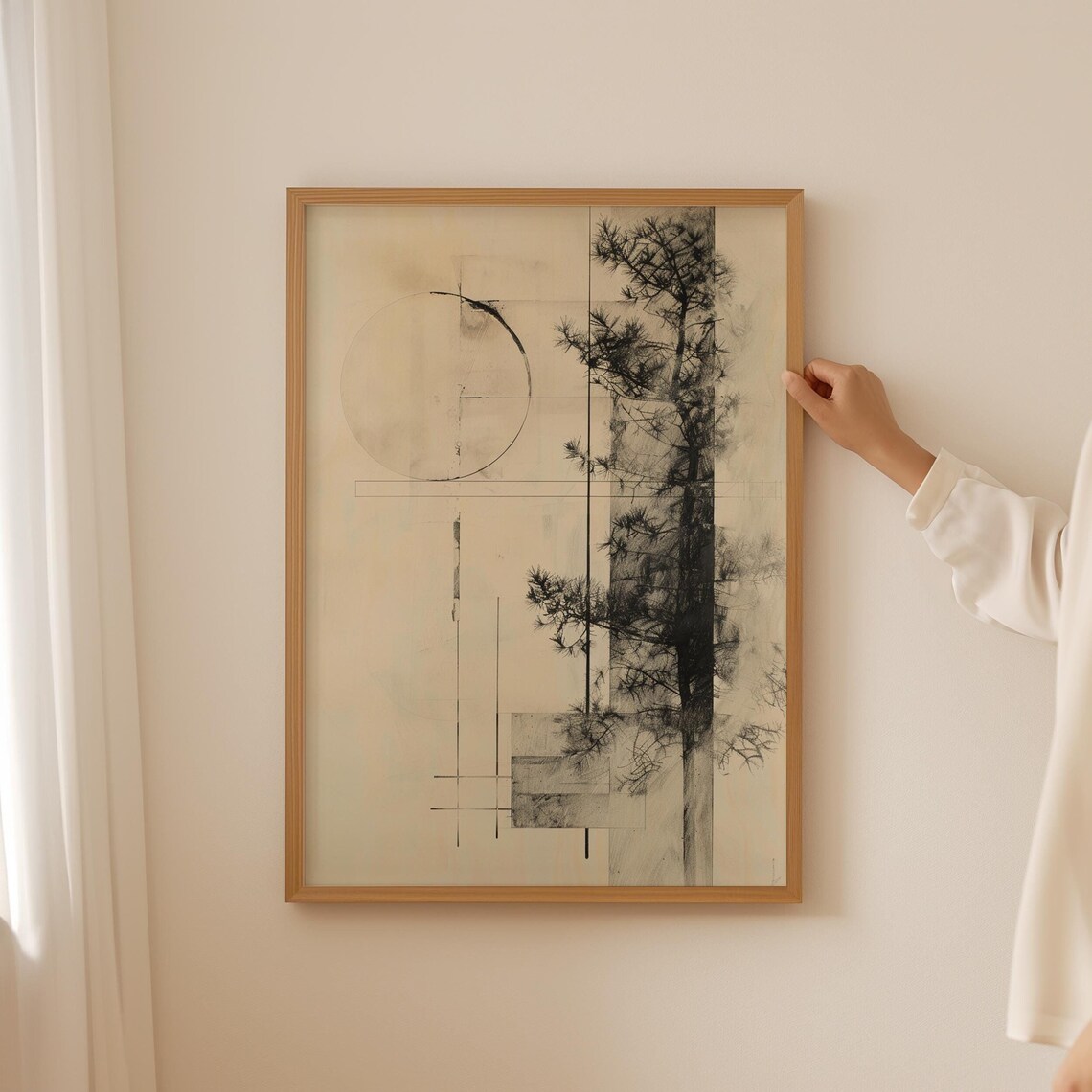 Modern Antique Japandi Geometric Art Print