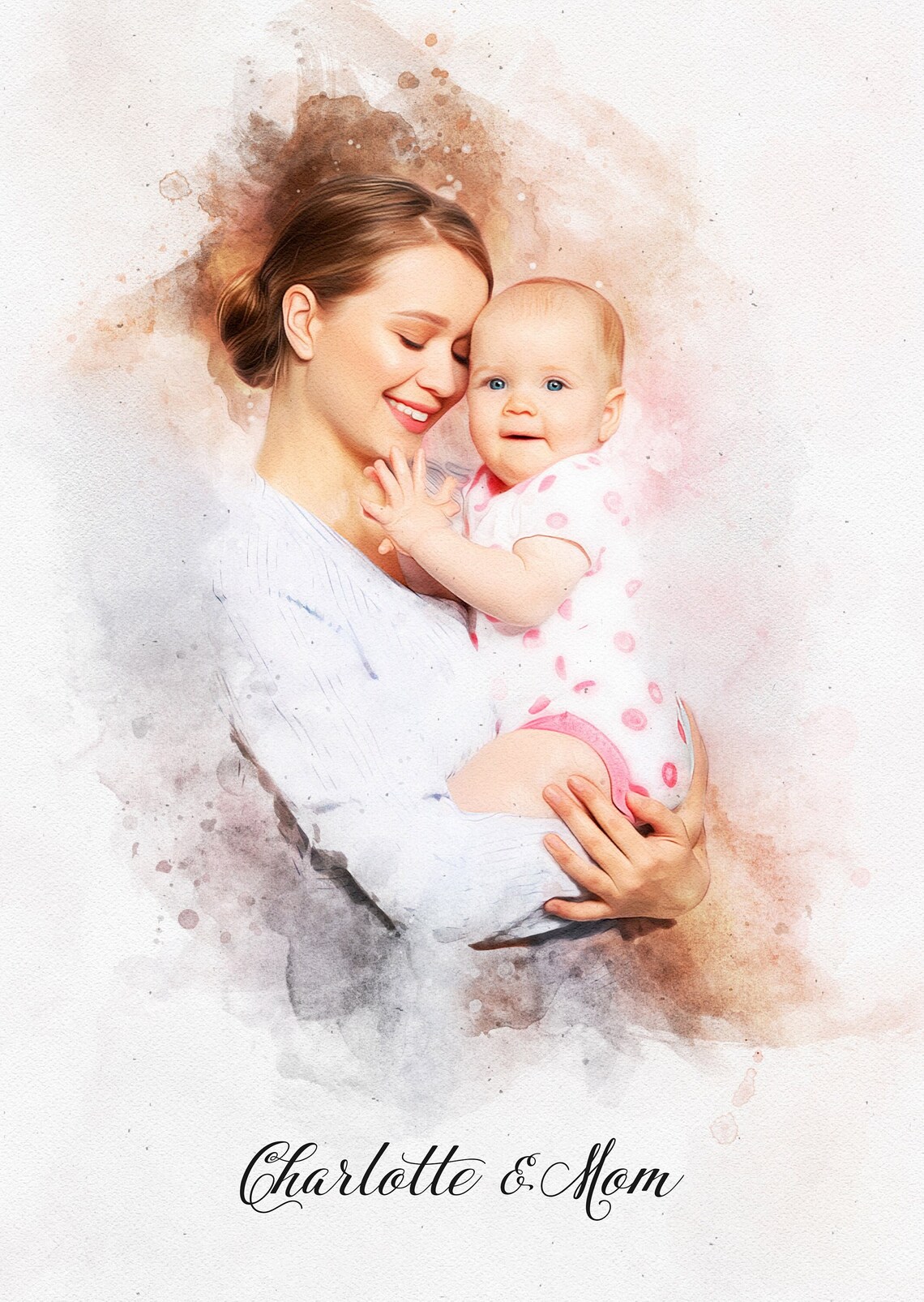 Custom Family Portrait Personalised Photo Art Print