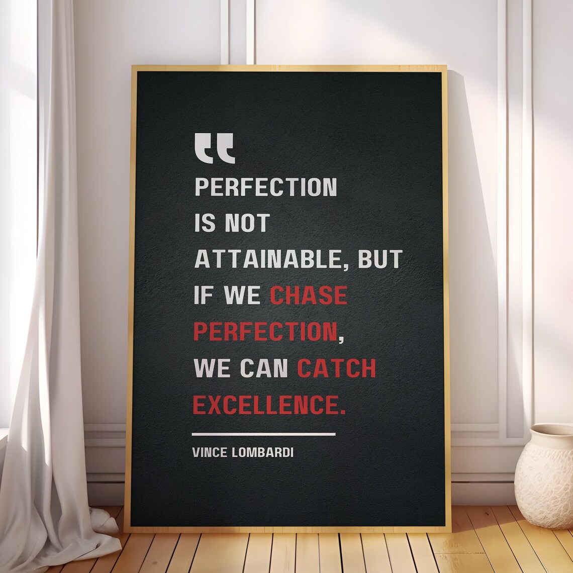 Vince Lombardi Inspirational Quote Poster Print