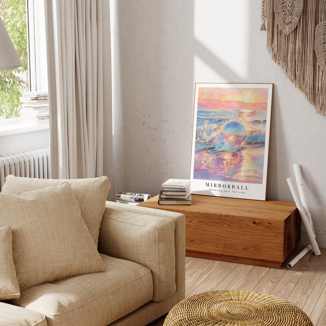 Mirrorball Folklore Watercolor Disco Beach Art Print - Image 2