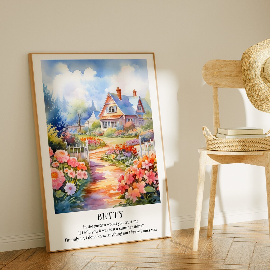 Betty Taylor Swift Cottage Garden Summer Flowers Lyric Poster - Image 2