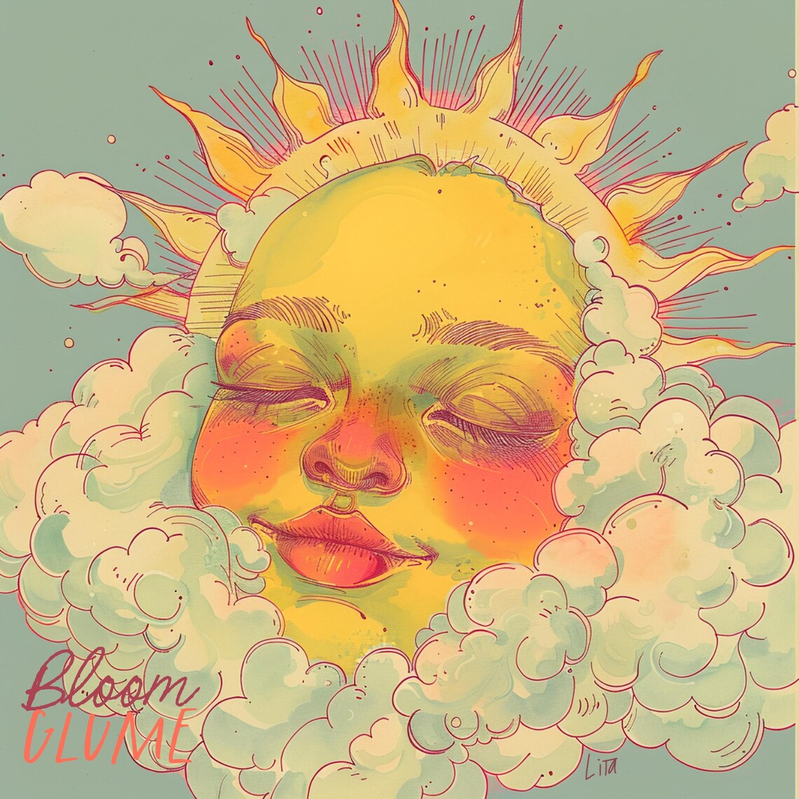 Happiness Sunshine, Nostalgia Pop Surreal Art Print
