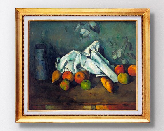 Paul Cezanne Milk Can and Apples 1880 Classic Still Life Poster