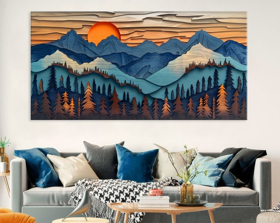 Mountain Wall Art Wall Art Living Room Decor Abstract Wall Art Texture Print Extra Large Wall Art