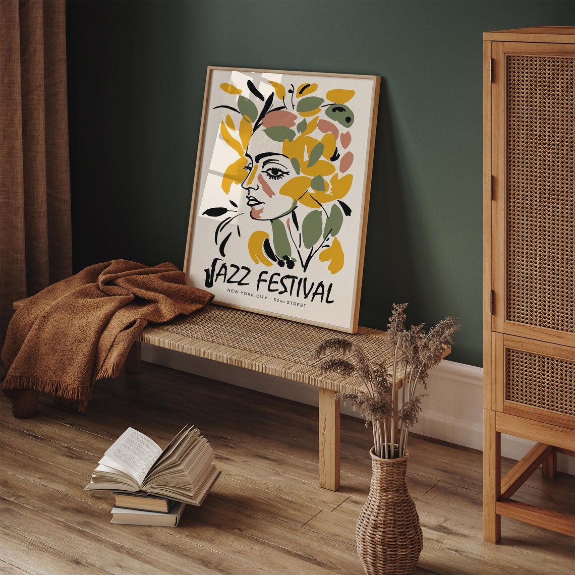 New York 52nd Street Jazz Festival Floral Woman Portrait Poster - Image 5
