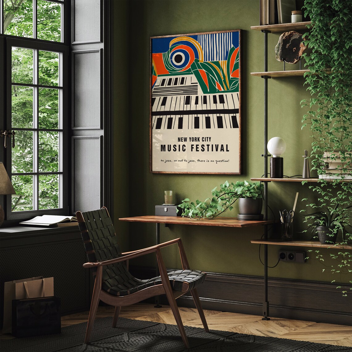 New York City Music Festival Jazz Piano Keys Art Deco Poster - Image 6