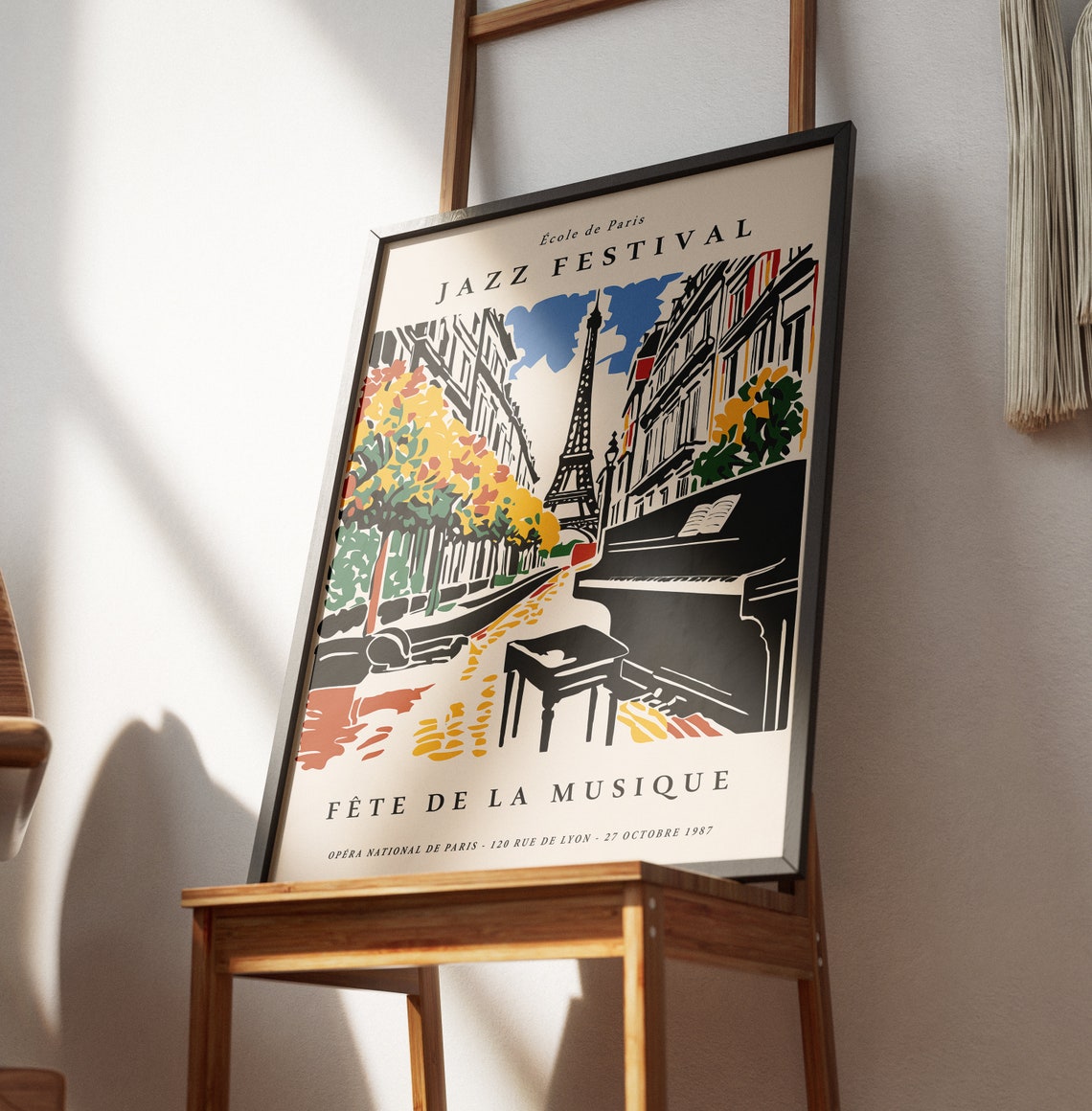 Paris Jazz Festival Poster Fete De La Musique French Poster Paris Travel Art Print Music Posters Retro Prints Vintage Wall Art 24x36 - Image 3