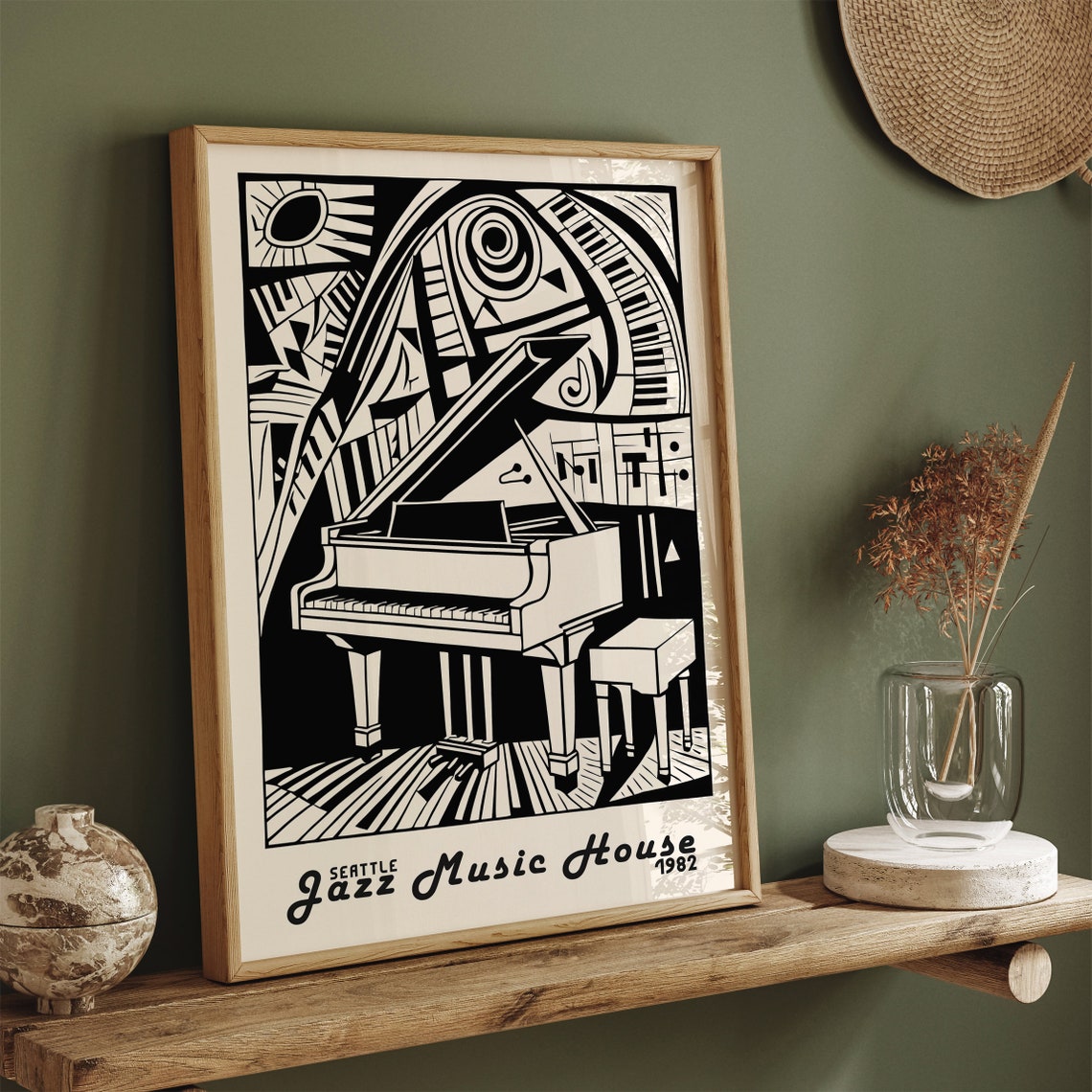 Black White Piano Art Print Jazz Music House Poster Retro Jazz Festival Wall Art Vintage Music Lover Home Decor Gift For Musicians - Image 4