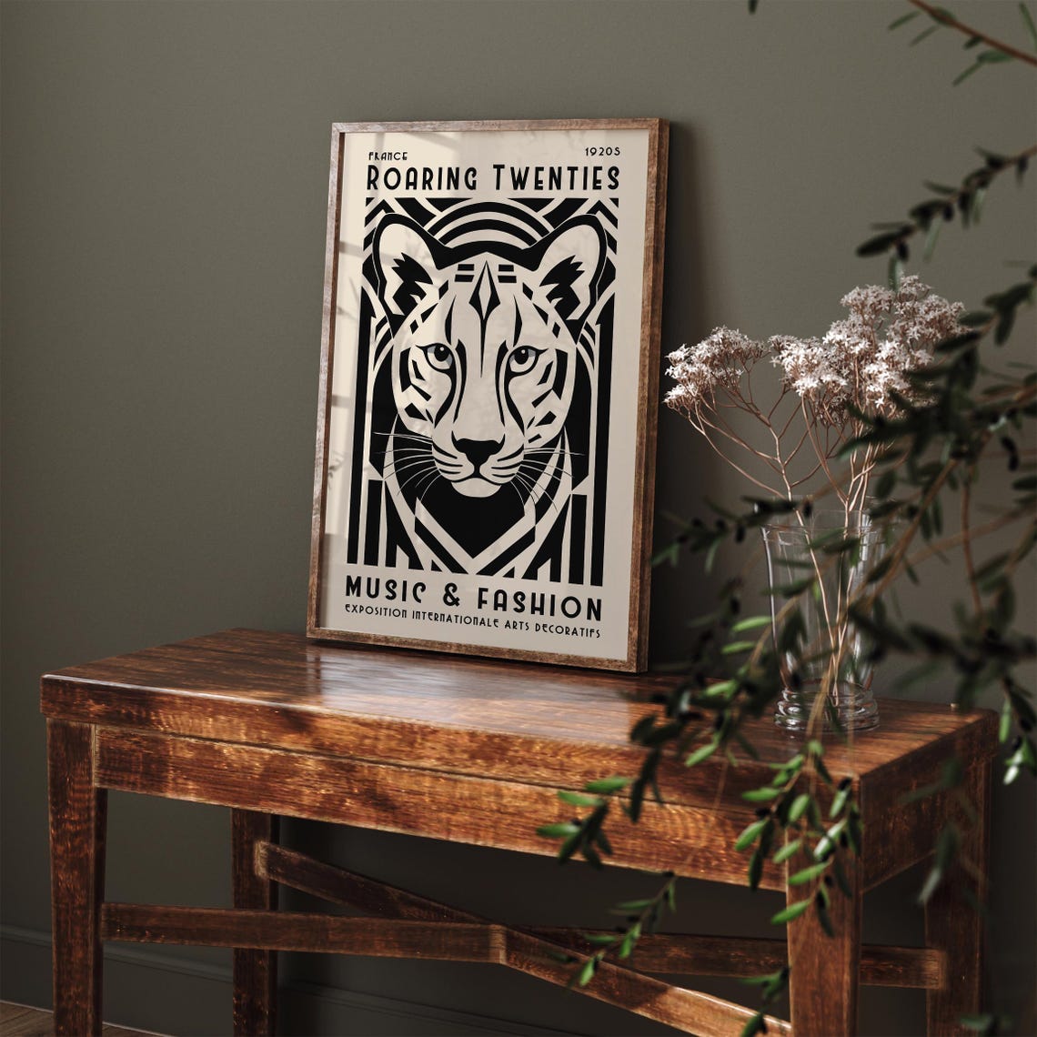 Art Deco Roaring Twenties Tiger Music And Fashion Exhibition Poster - Image 3