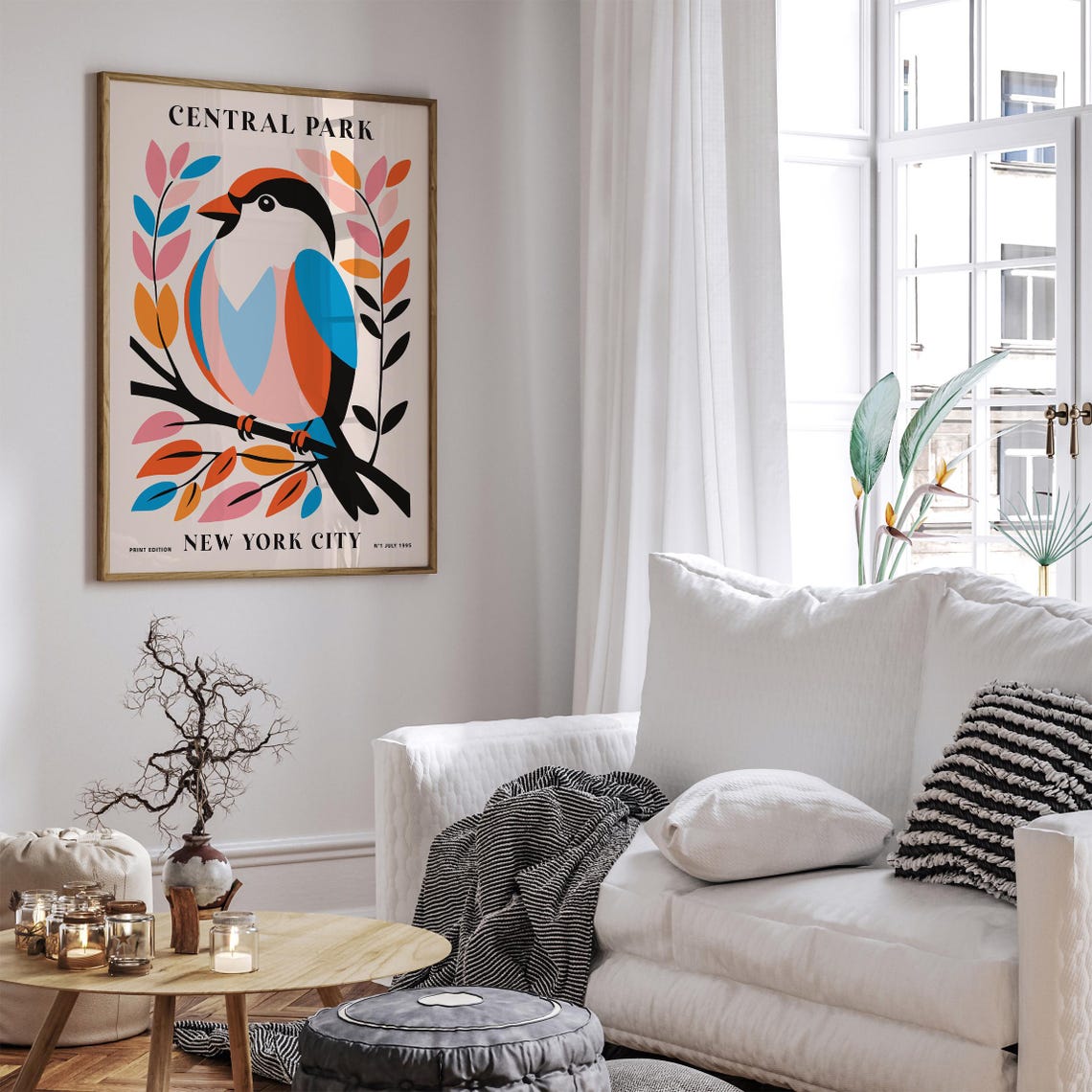Central Park New York City Colorful Bird Gallery Edition 1995 Poster - Image 3
