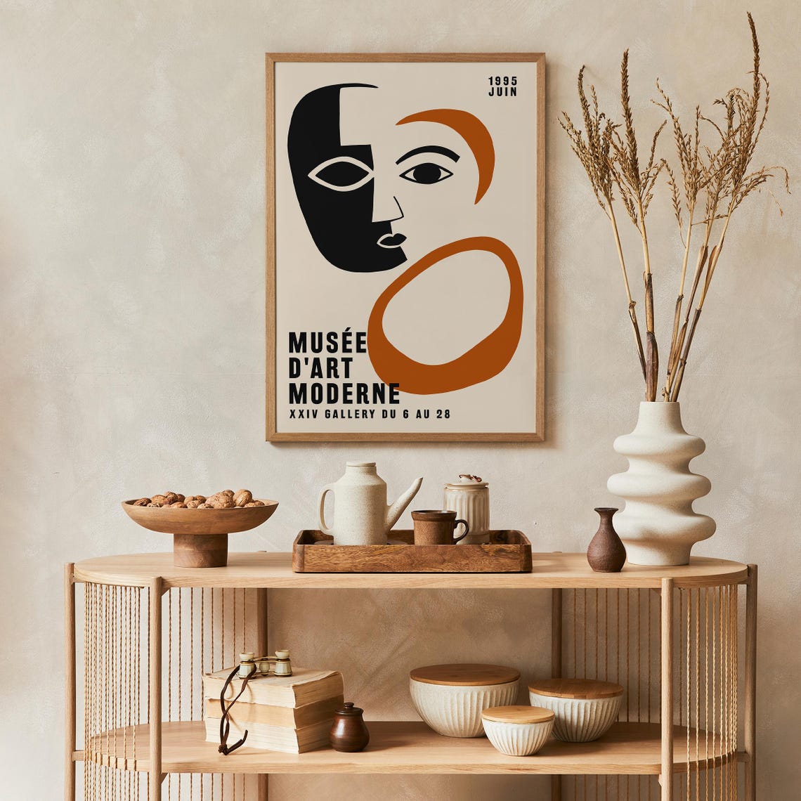 Musee dArt Moderne 1995 June Exhibition Abstract Face Poster - Image 3