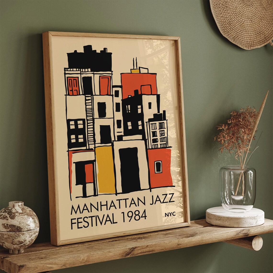 Jazz Festival Poster Vibrant Retro Music Wall Art Nyc Manhattan Wall Art Jazz Music Print Hotel Room Wall Decor Airbnb Retro Wall Decor - Image 3