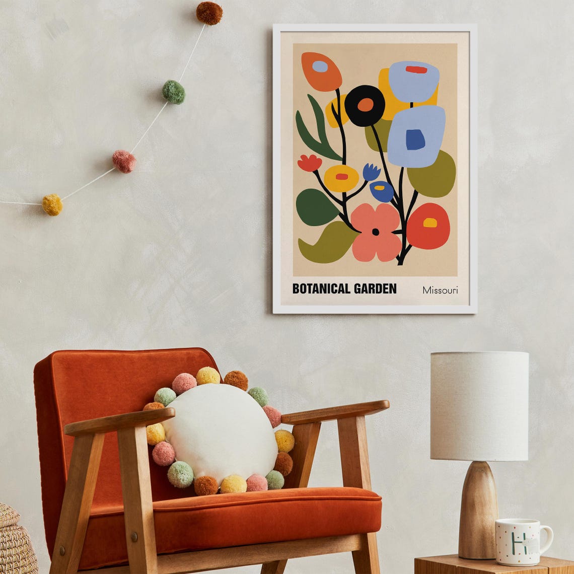 Botanical Garden Missouri Playful Abstract Flower Art Poster - Image 4