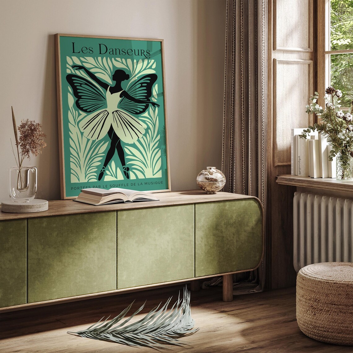 Les Danseurs Green Butterfly Ballerina French Ballet Festival Poster - Image 5