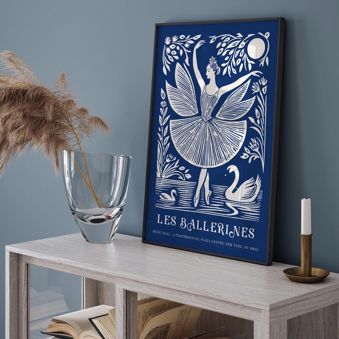 Les Ballerines Blue Poster with Swan Lake Ballerina Cutout Art - Image 6