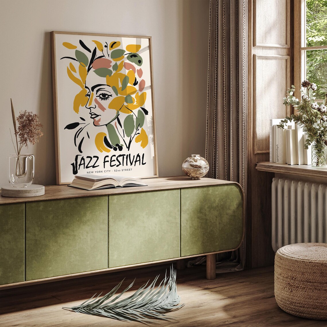 New York 52nd Street Jazz Festival Floral Woman Portrait Poster - Image 4