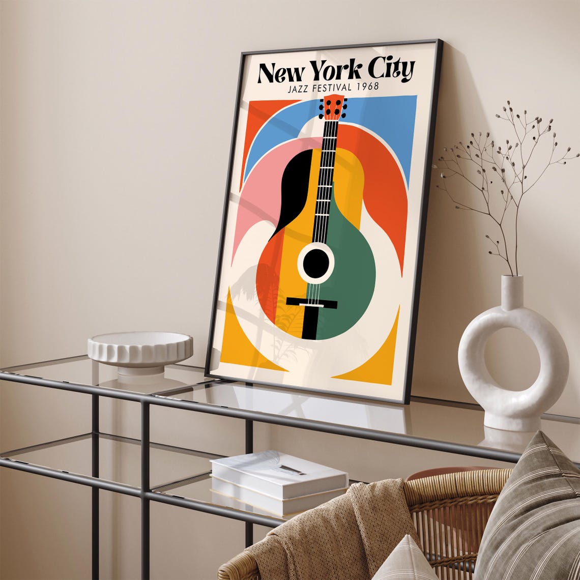 Jazz Music Festival Nyc Poster New York City Concert Poster Jazz Music Print Music Poster Retro Wall Art Modern Geometric Abstract Art - Image 6
